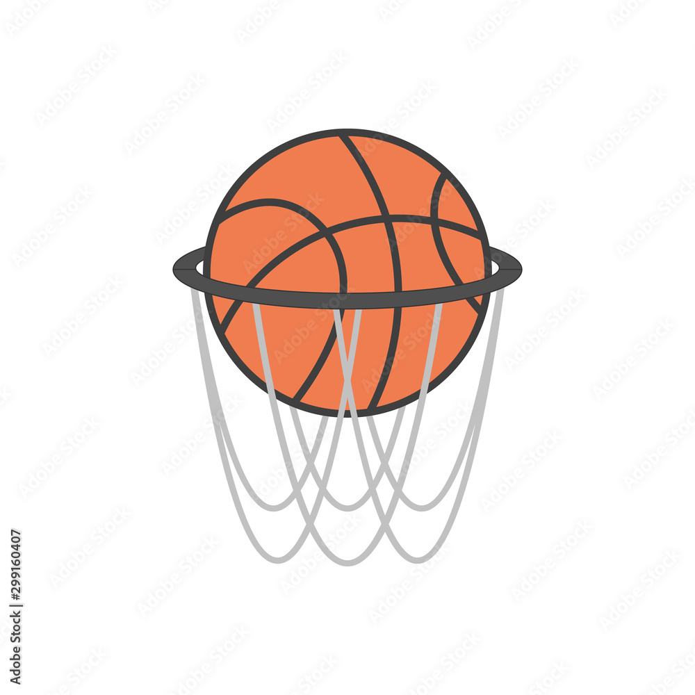 basketball hoop and ball basketball hoop with basketball, vector illustration