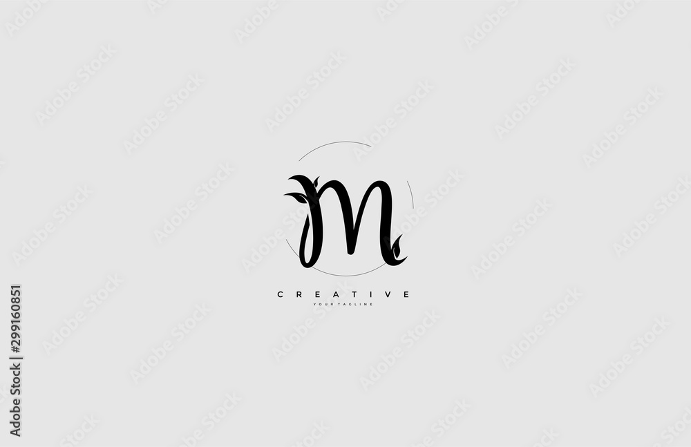 Logo Text Letter M Bold Green Eco Element Illustration Logo Text Letter M Bold Green Eco Element Illustration