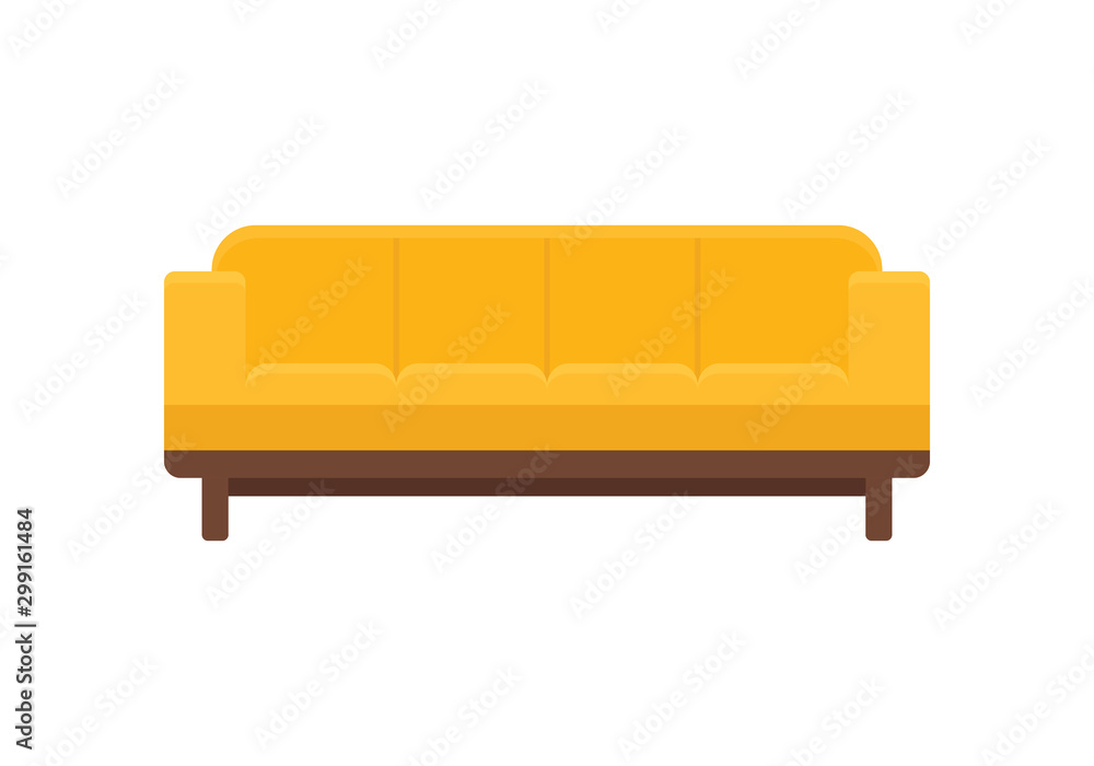 Modern decorative sofa icon in flat style Modern decorative sofa icon in flat style