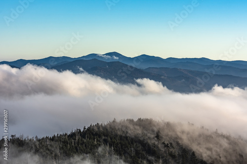 Scenic view from Clingmans dome  Great Smoky Mountain Nation Park   Tennessee USA
