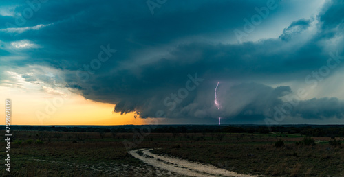 thunderstorm over plains
