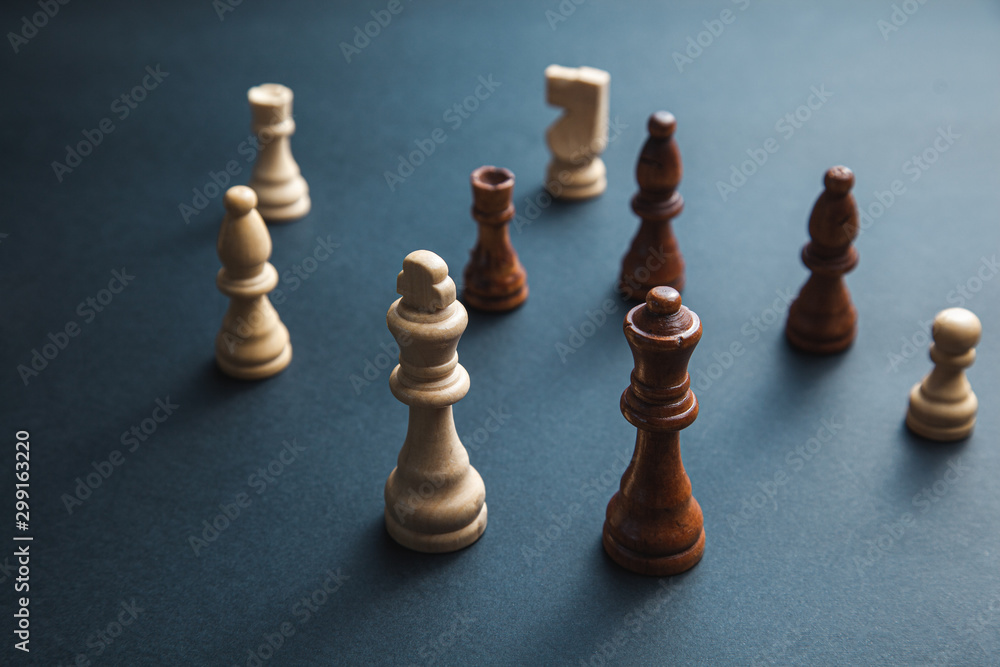 chess stones on the dark background chess stones on the dark background