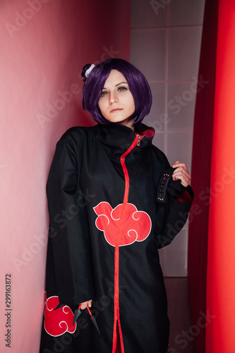 Girl anime with purple hair Japan Cosplay photo