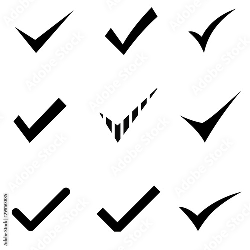 Check mark icons set. Confirm icon. Vector illustration