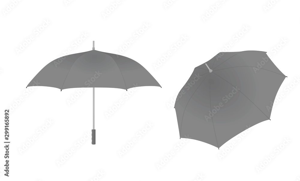 Classic grey umbrella. vector illustration