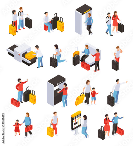 Traveling People Icons Set
