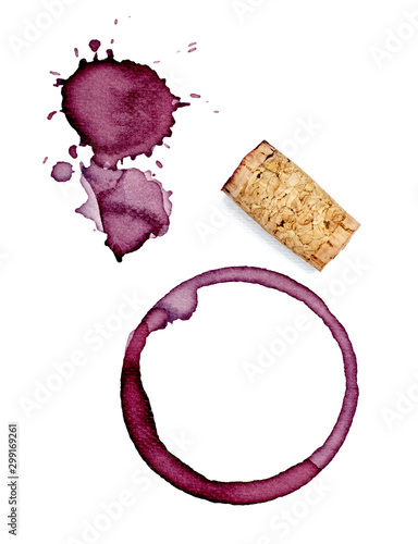 Billede på lærred wine stain corkscrew cork fleck beverage drink alcohol
