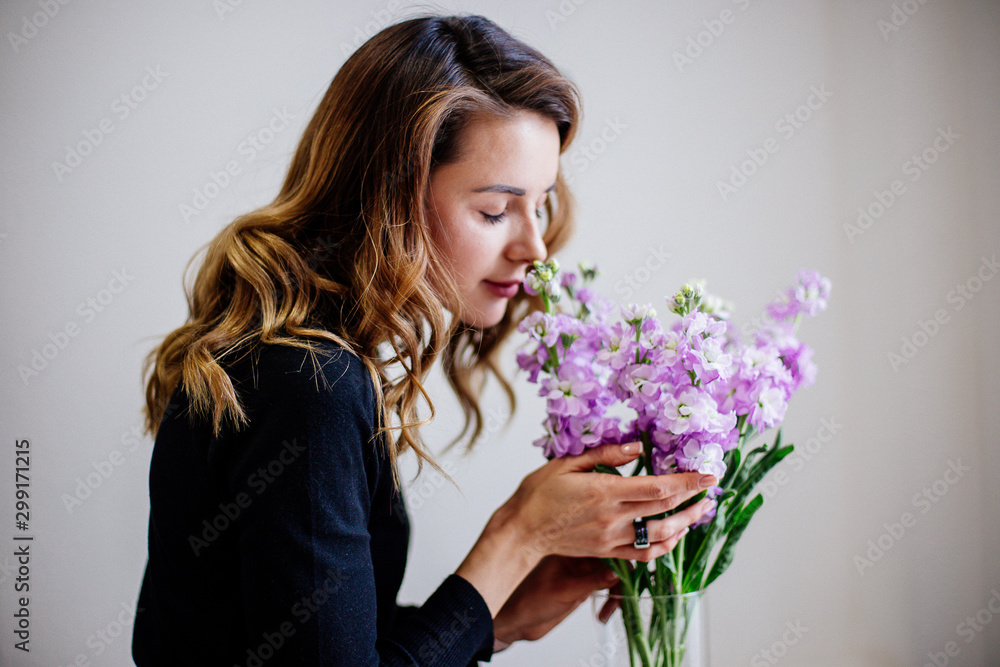 Florist makes a bouquet. Florist makes a bouquet.