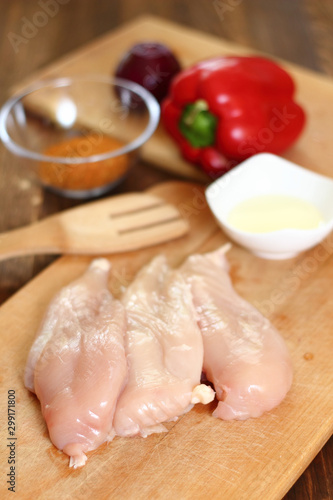 Chicken Fillet, Bell Pepper, Onion, Spices - Ingredients for tor