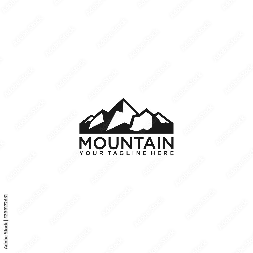 Mountain logo design, Flat mountain design logo template