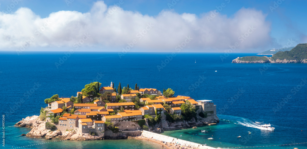 Saint Stefan Island. Popular attraction of Montenegro.