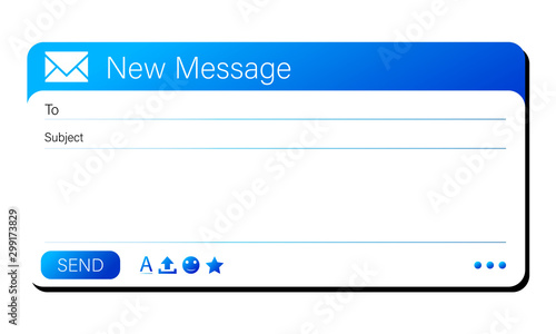 Email interface banner for browser message. Mock up for your text. Vector isolated on white background eps10