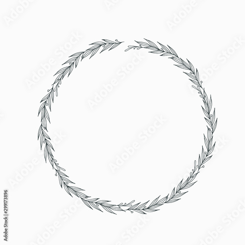 Elegant floral Decorative circle frame Border - For invitations, logos, graphic design. Wedding, celebration.