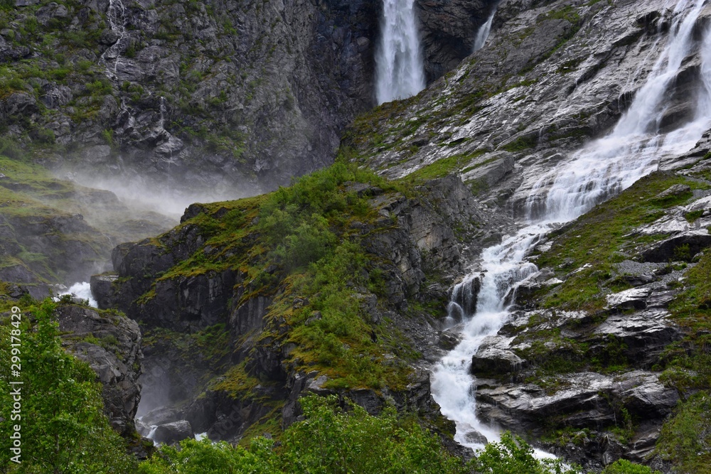 Mountains and Waterfalls in Norway