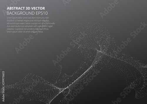 Abstract background with many particles. Optical illusion of movement.