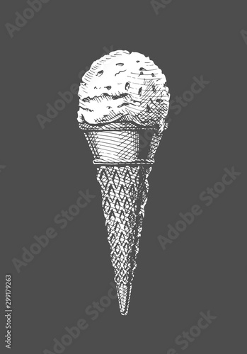 ice cream scoop in a cone