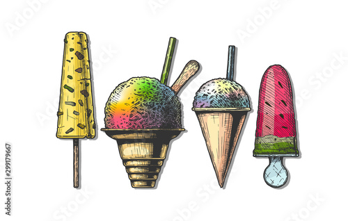 set of frozen dessert