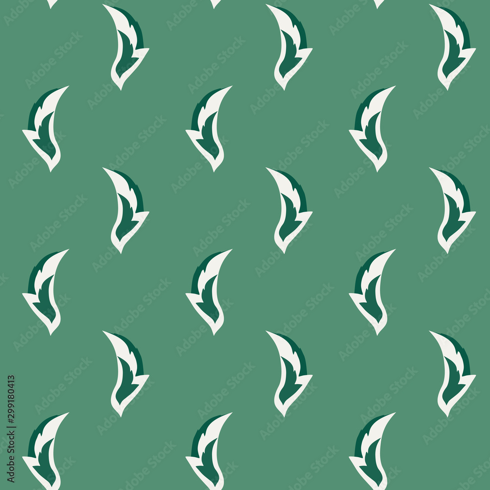 Vector Delicate Folk Rose Leaves on Green seamless pattern background. Vector Delicate Folk Rose Leaves on Green seamless pattern background.