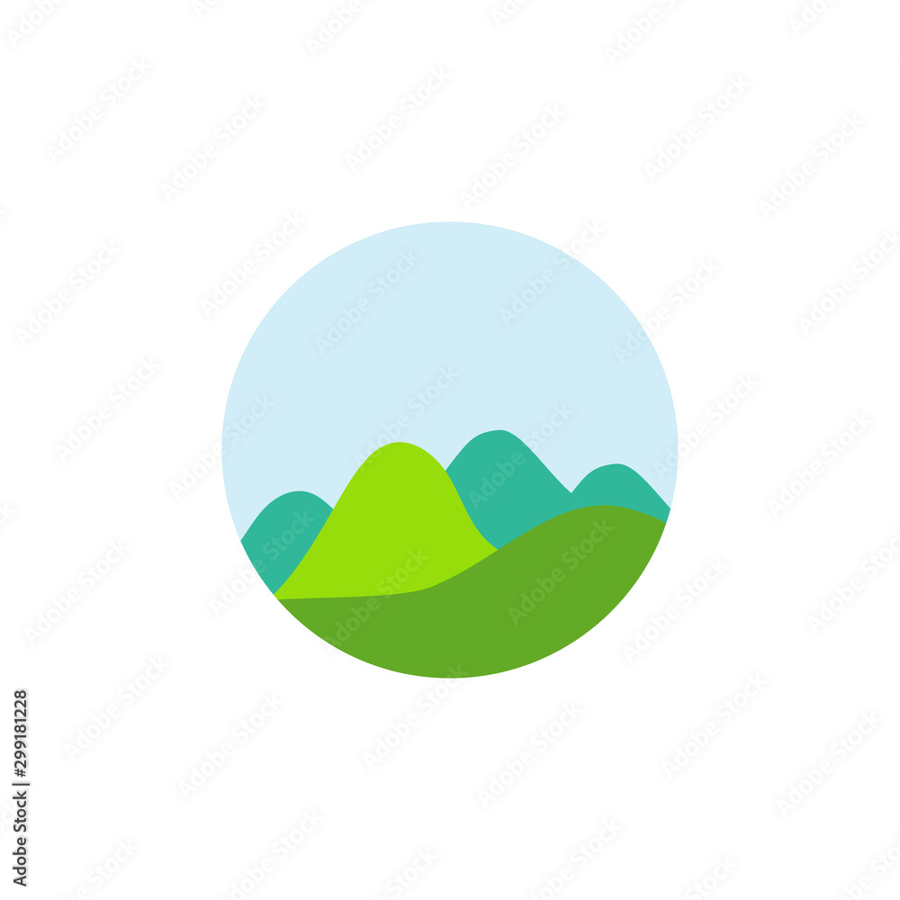 Logo Design Concept with Nature, Mountain View Logo Design Concept with Nature, Mountain View