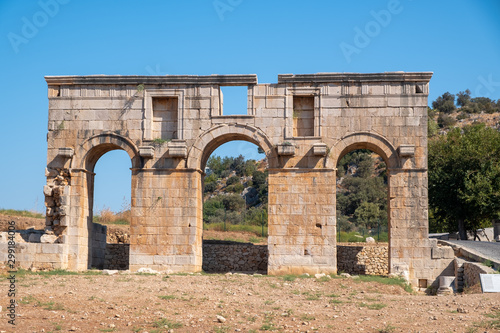 Arch of Mettius Modestus in ancient Lycian city Patara. Antalya Province. Turkey