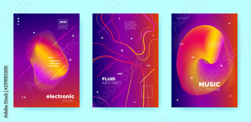 Colorful Fluid Abstract. Gradient Music Design. 