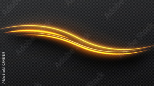 Glittering elegant shine golden motion swoosh