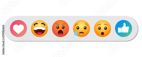Set of emoticons comment for social media. Smile icons