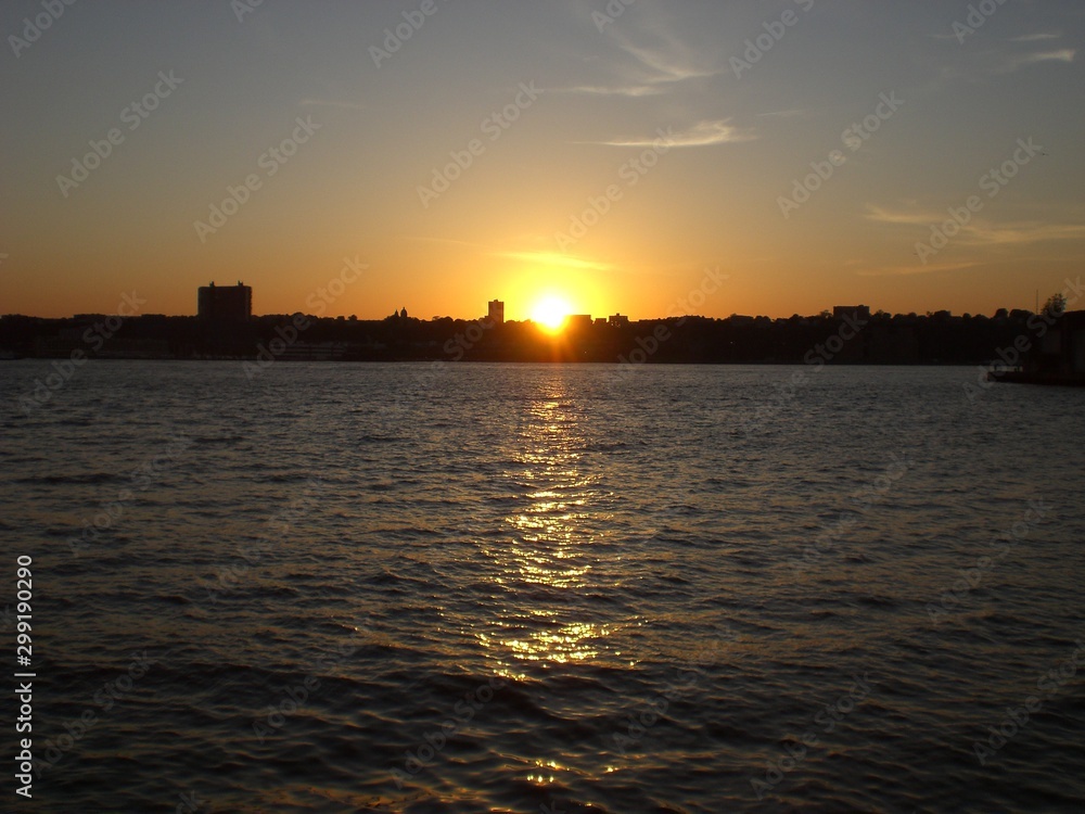 New York Hudson River Sonnenuntergang