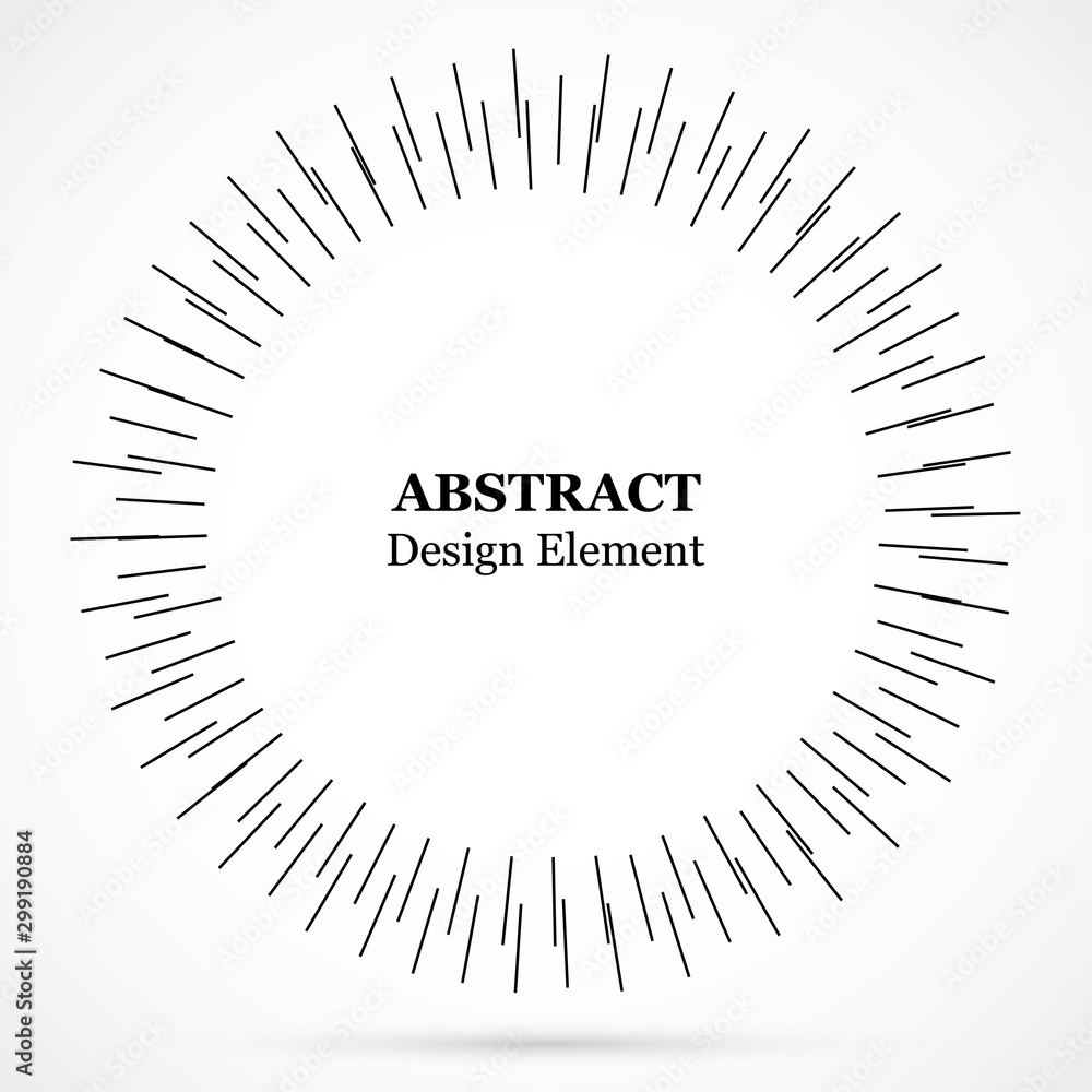 Bursting lines.Set of circular rays.Assymetric radial elements.Linear drawing.Vector illustration pattern.Monochrome explosion background. Bursting lines.Set of circular rays.Assymetric radial elements.Linear drawing.Vector illustration pattern.Monochrome explosion background.