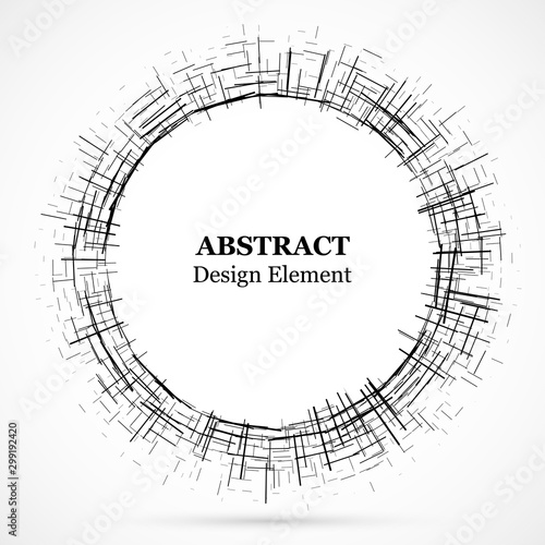 Abstract circular element.Set of circular crisscrosses.Assymetric radial elem...