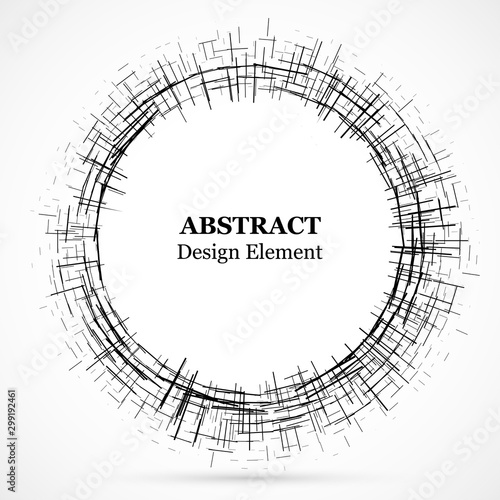 Abstract circular element.Set of circular crisscrosses.Assymetric radial elem...