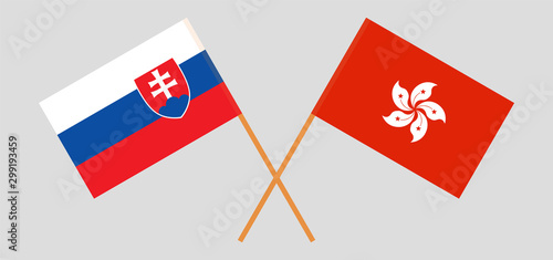 Canvas Print Hong Kong and Slovakia. Hongkong and Slovakian flags