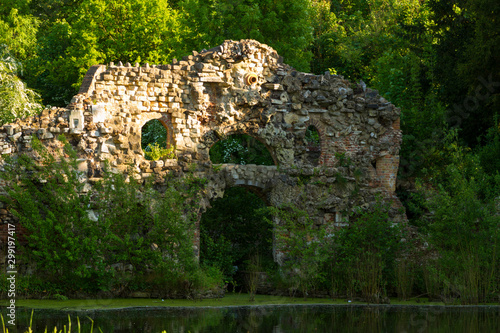 The old grotto, wanstead park, ruins of old folly, london, uk photo