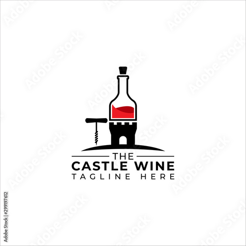 The Castle Wine Logo Vector Icon Illustration