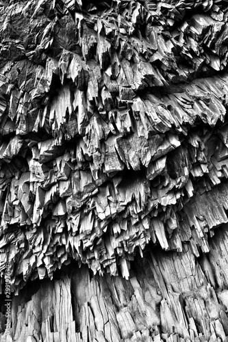 Textura de paredes rocosas de montañas en Islandia 