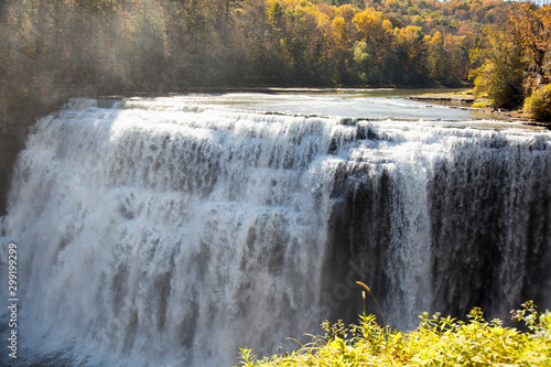 waterfall in autumn photo