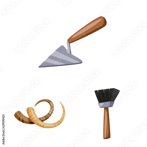 Vector design of archaeology and historical icon. Set of archaeology and excavation stock vector illustration.