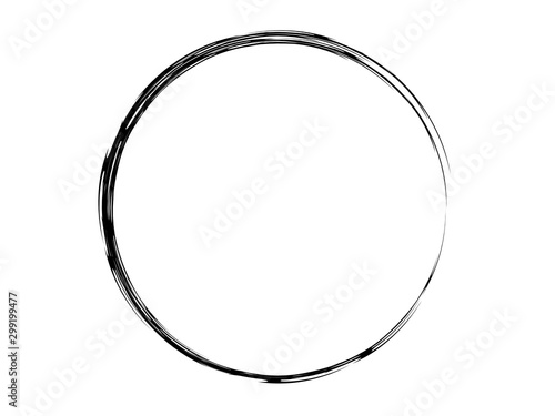 Grunge circle made with art brush.Grunge oval shape made for marking.Artistic oval shape made for your project.
