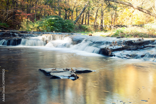 Long exposure of waterfall in wolf creek at Letchworth state park