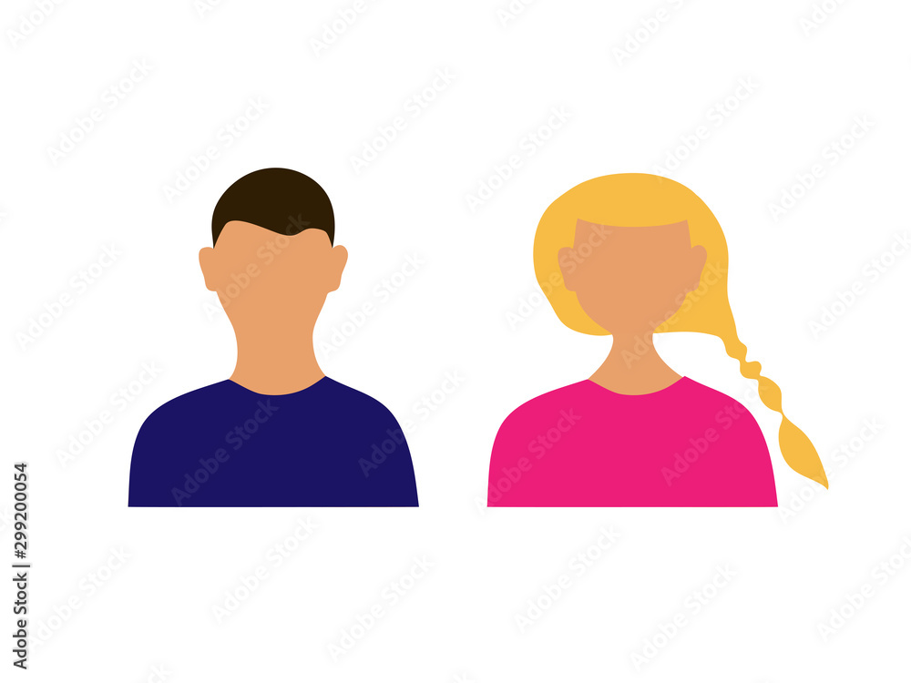 Man and woman icon vector illustration on white background Man and woman icon vector illustration on white background