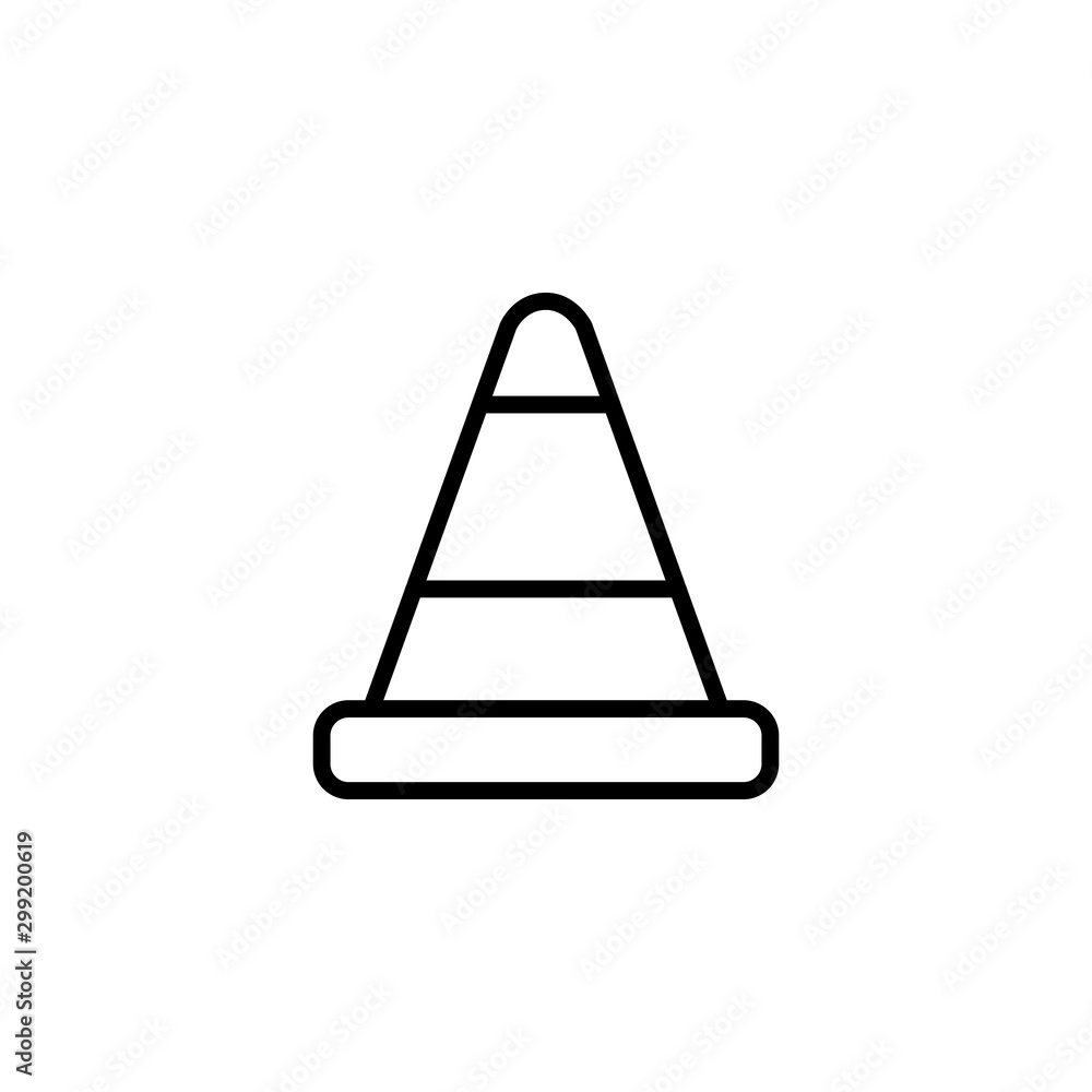 Isolated construction cone icon line vector design Isolated construction cone icon line vector design