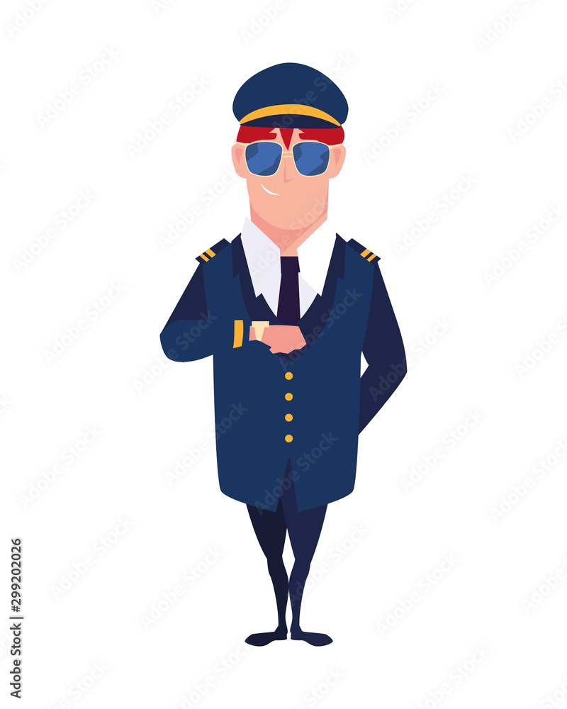 Isolated pilot person vector design Isolated pilot person vector design