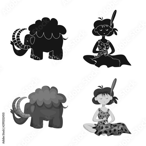 Vector illustration of evolution and prehistory sign. Collection of evolution and development stock vector illustration.