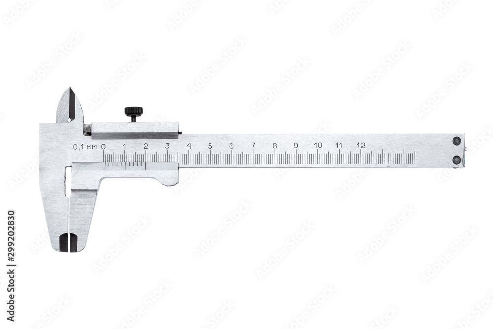 vernier caliper engineering tool for measuring sizes, object isolated on a white background. vernier caliper engineering tool for measuring sizes, object isolated on a white background.