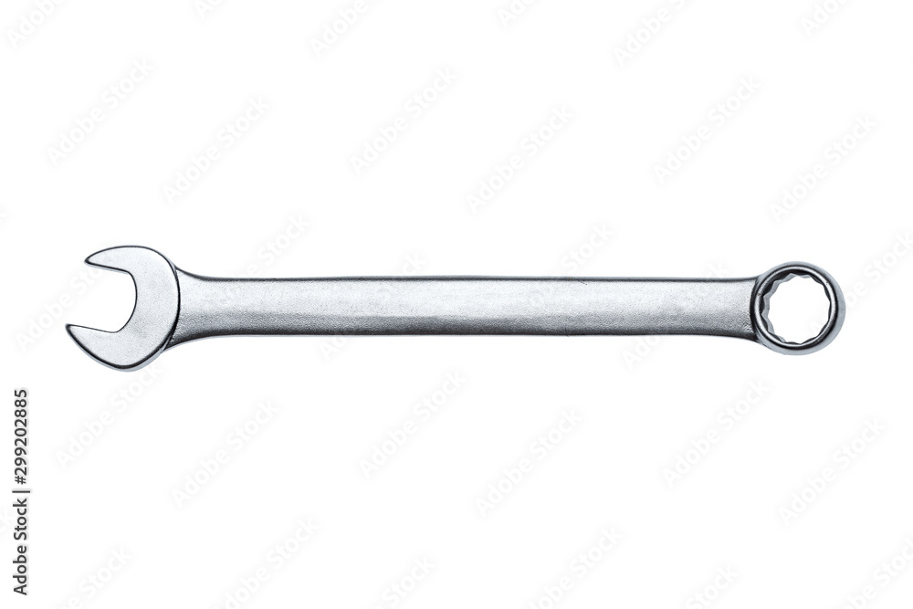 Wrench isolated on white background, hand tool top view. Wrench isolated on white background, hand tool top view.