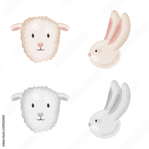 Vector illustration of agriculture and breeding logo. Collection of agriculture and organic stock symbol for web.