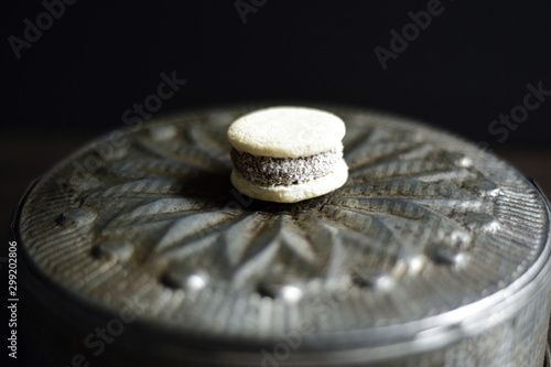 Fotografie alfajor de maizena - pastry - dulce de leche