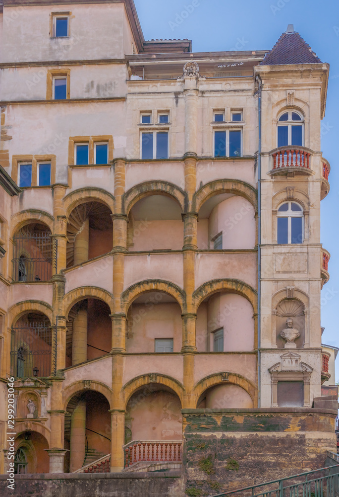 Obraz premium Lyon, France - 10 26 2019: Traboule in Old Lyon