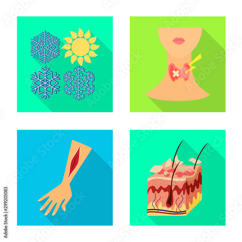 Isolated object of dermatology and disease symbol. Collection of dermatology and medical stock vector illustration.