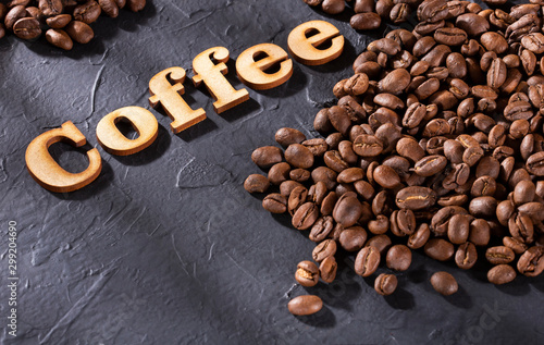 Coffea - Roasted Coffee Beans. Text space